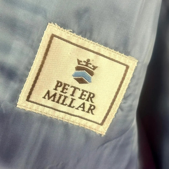 Peter Millar Sport Coat Blazer Men 42 Tall Blue Gray Micro Check Plaid‎ 2 Button - Picture 8 of 9